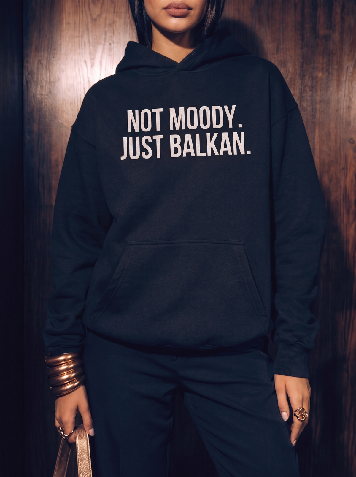 NOT MOODY. JUST BALKAN. Oversized Hoodie