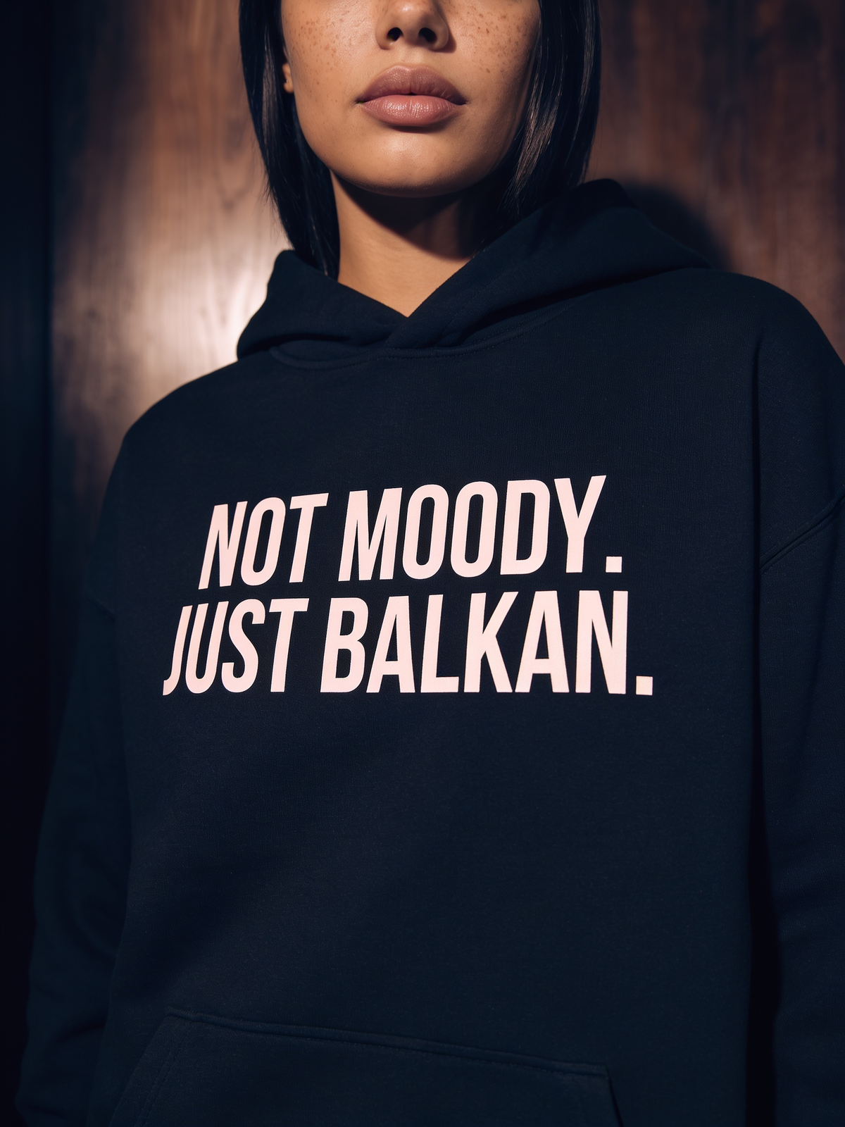 NOT MOODY. JUST BALKAN. Oversized Hoodie